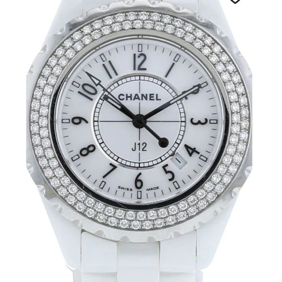Chanel J12 white ceramic watch with diamonds - Picture 3 of 5